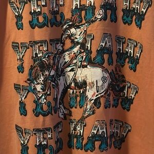 Rock&Roll Burnt Orange Graphic Cowboy Shirt